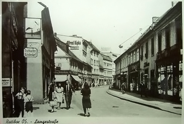 Raciborz ulica Długa ok. roku 1930